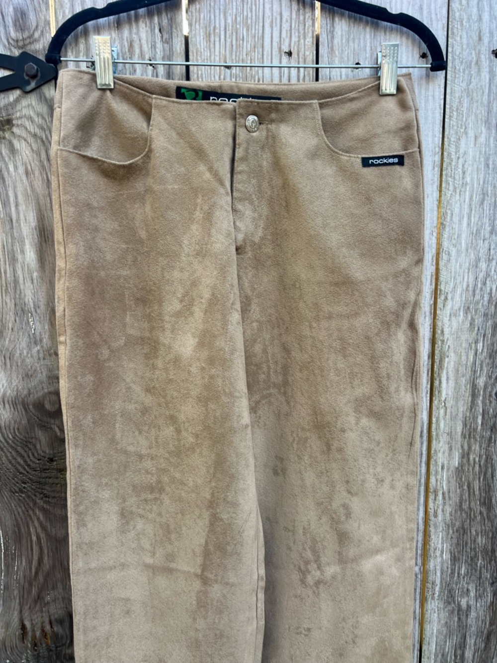 ROCKIES Vintage Tan Beige Suede like Pants High Rise Women’s 27 5 Long - Picture 2 of 9